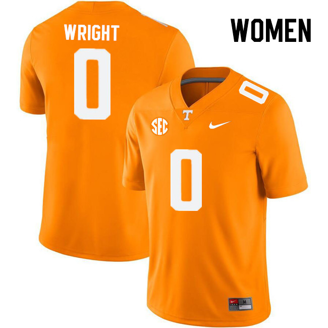 Women #0 Jaylen Wright Tennessee Volunteers College Football Jerseys Stitched Sale-Orange